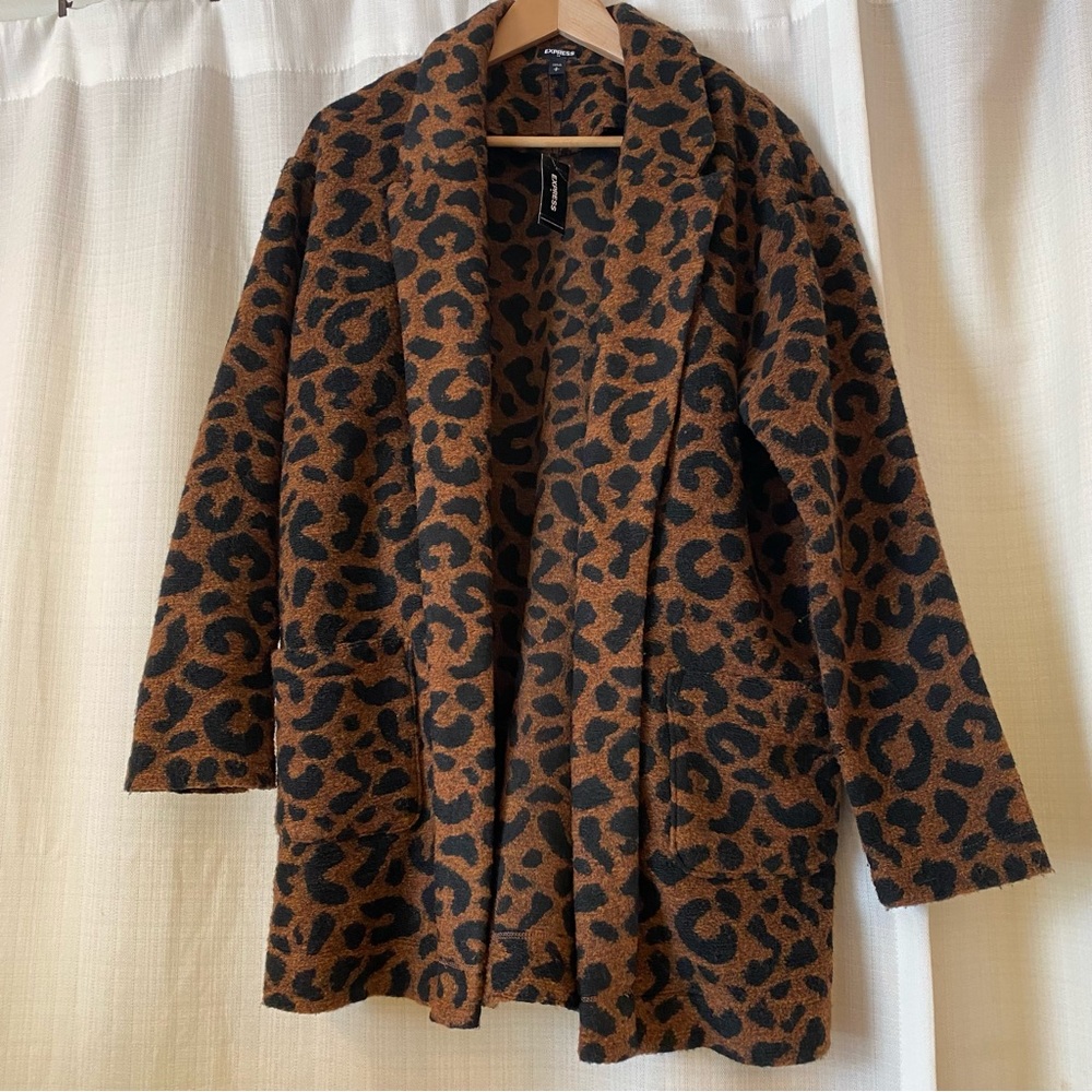 Express leopard print coat
